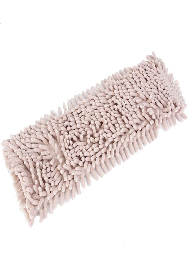 CHEOTIME Reusable Dry Sweeping Cloths, Chenille Reusable Mop Pads Floor Mop Pads Refills Flat Mop Pads Flat Replacements Heads for Floor Cleaning(Cream-Coloured) - Image 1